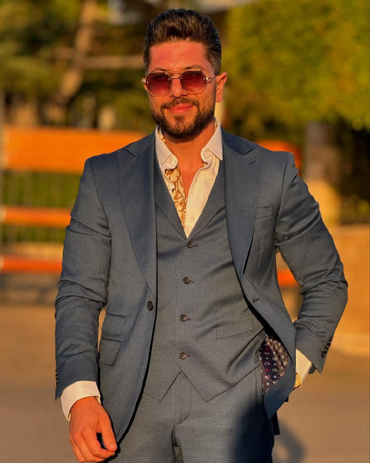Petroleum Peak Lapel Suit