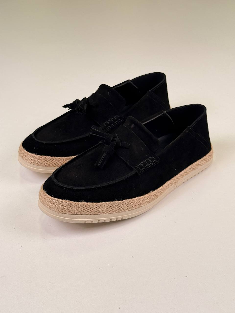 Black/Beige Loafers Chamois