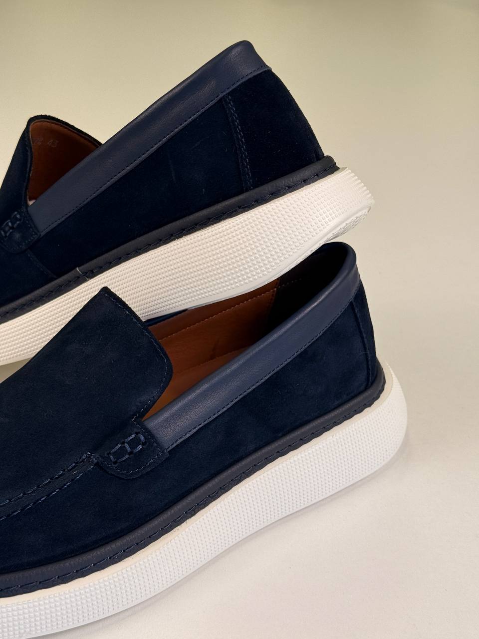 Navy Blue Loafers chamois