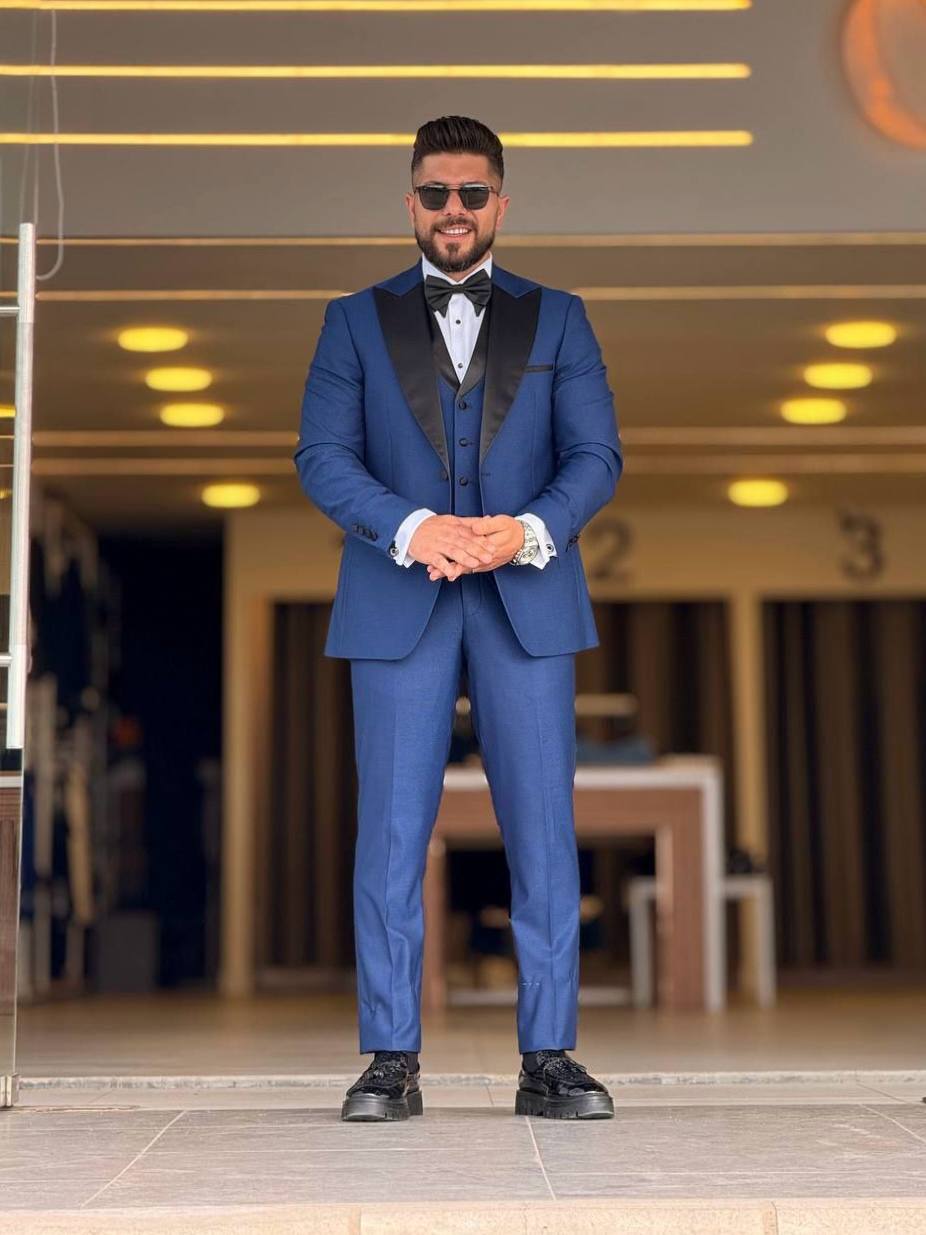 Indigo Tuxedo Peak Lapel Suit