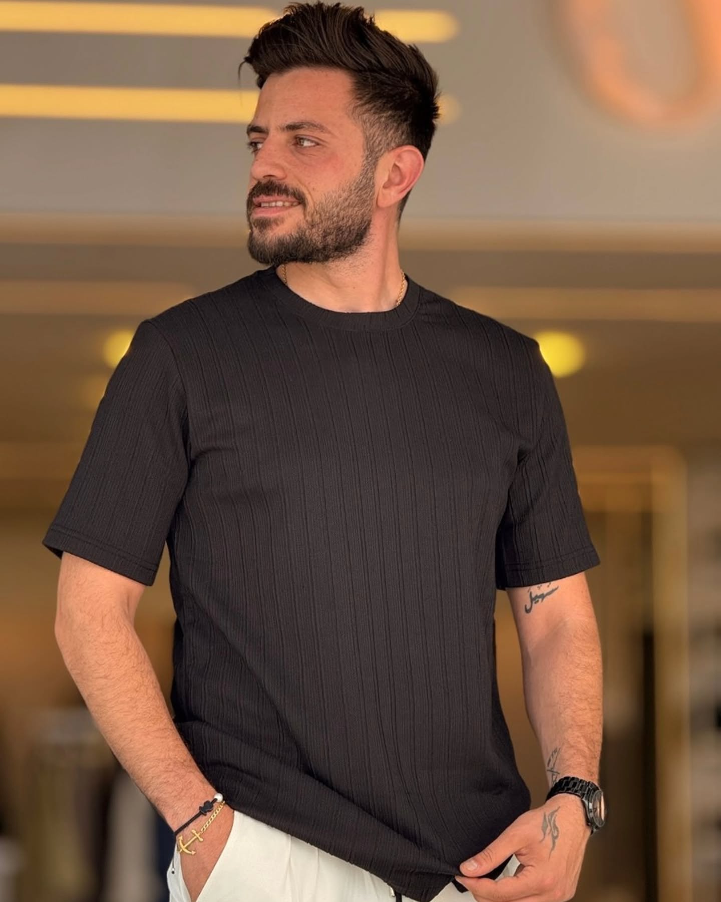Black Round Neck T-Shirt