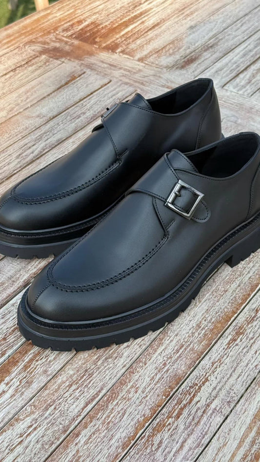 Moccasin Black Leather Shoes