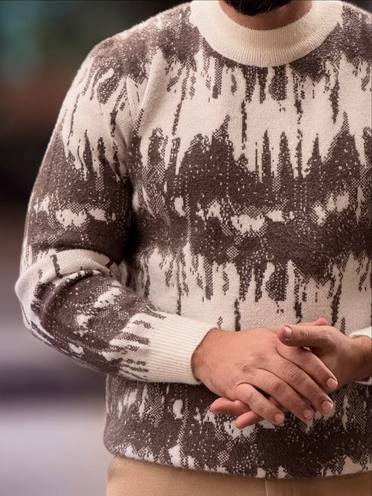 Off-White & Brown Sweater