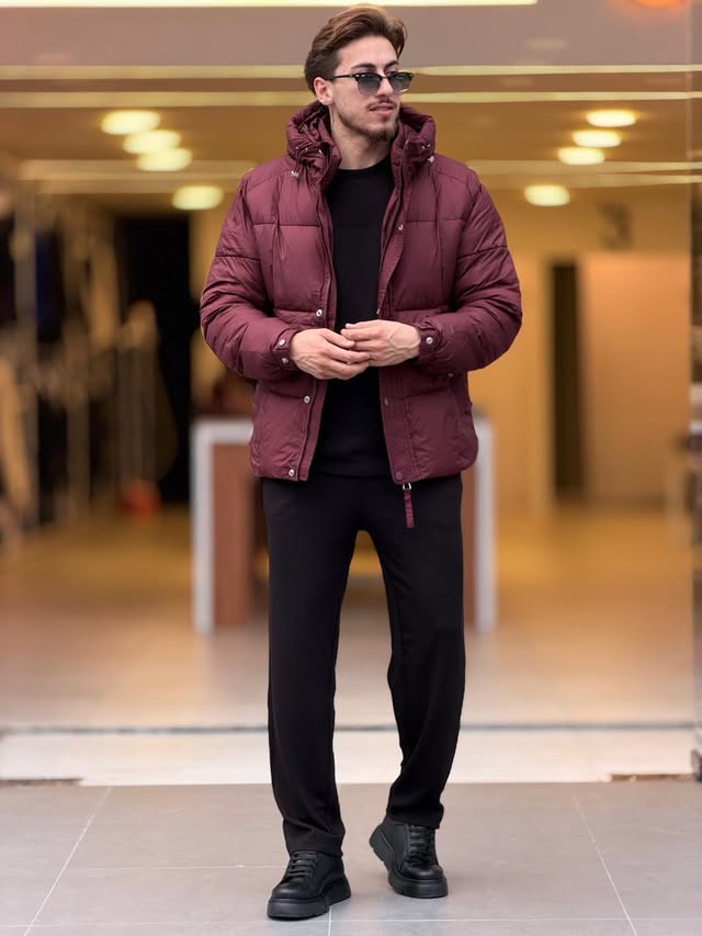 Burgandy Puffer Jacket