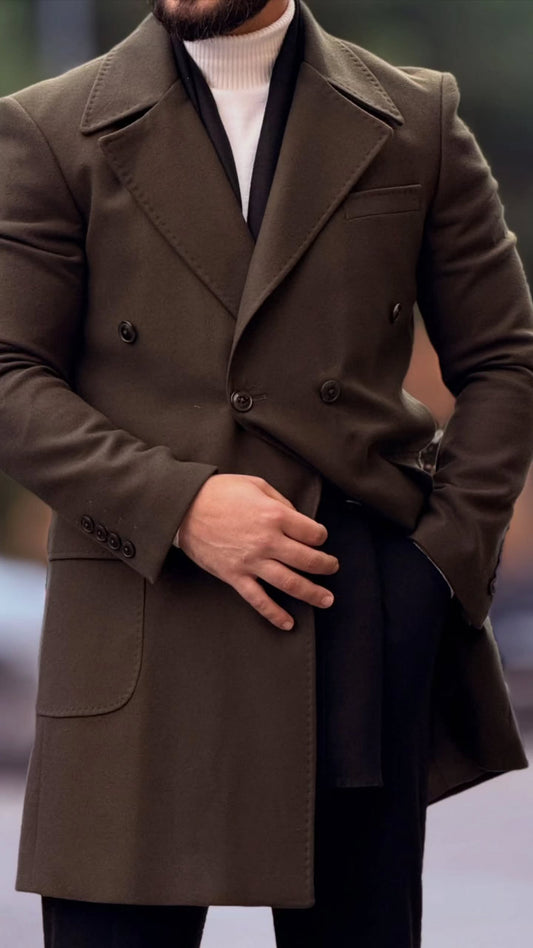 Notch Lepel Dubetti Coat In Dark Brown