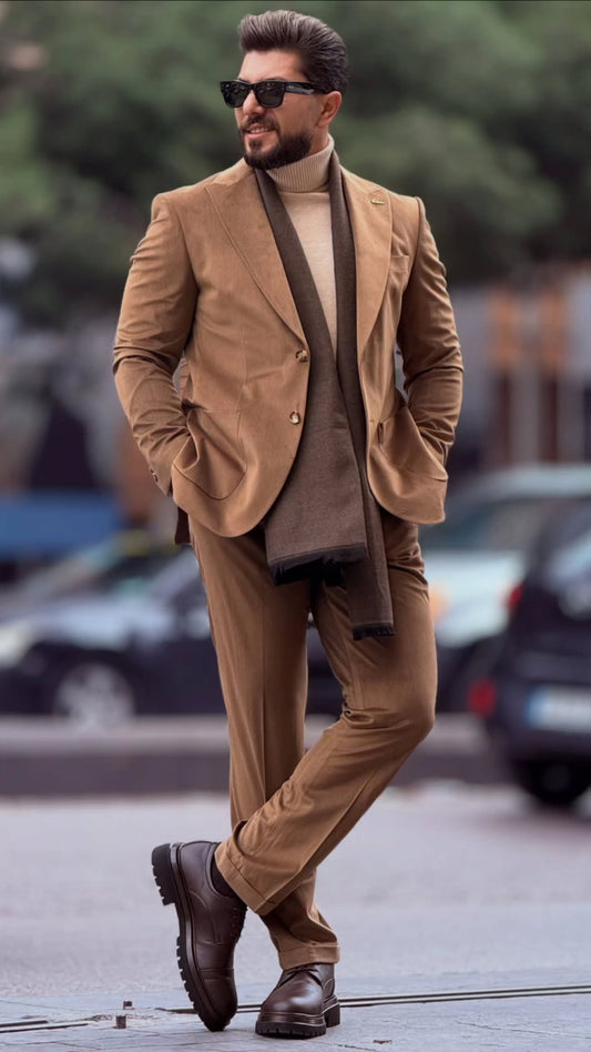 Brown Velvet Suit