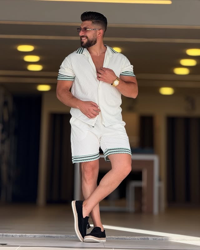 White Chemise and Short Cotton Set