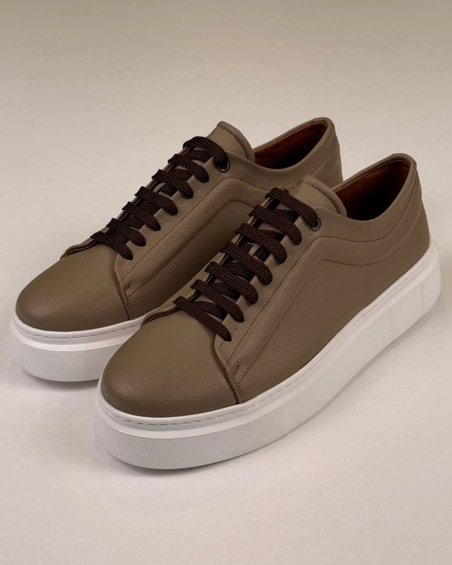 Brown Leather Sneakers