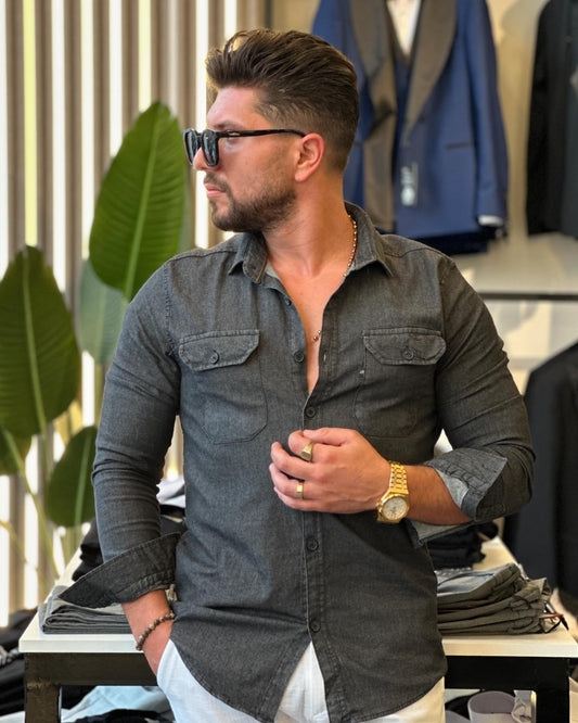 Black Denim Shirt