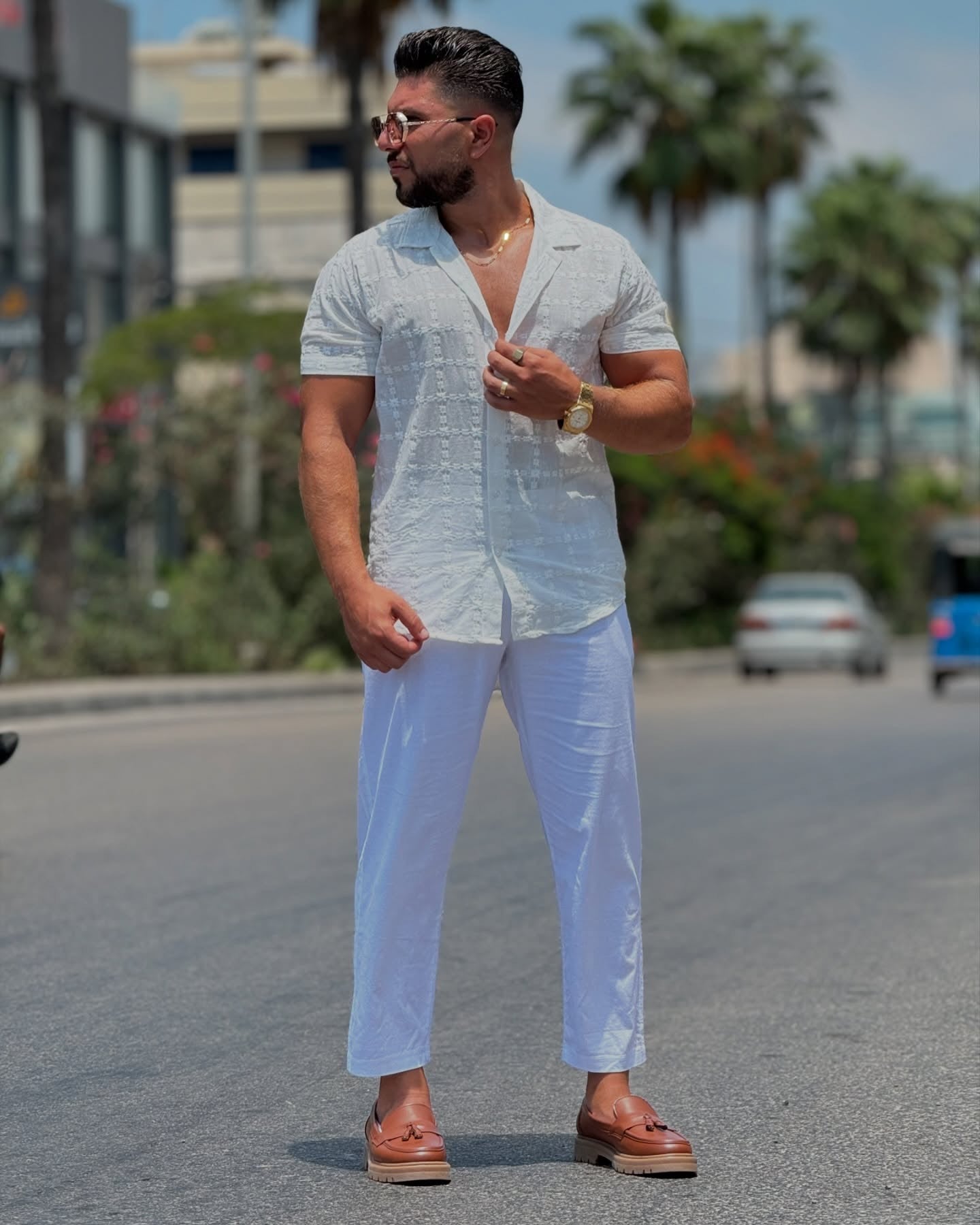 White Patterned Shirt