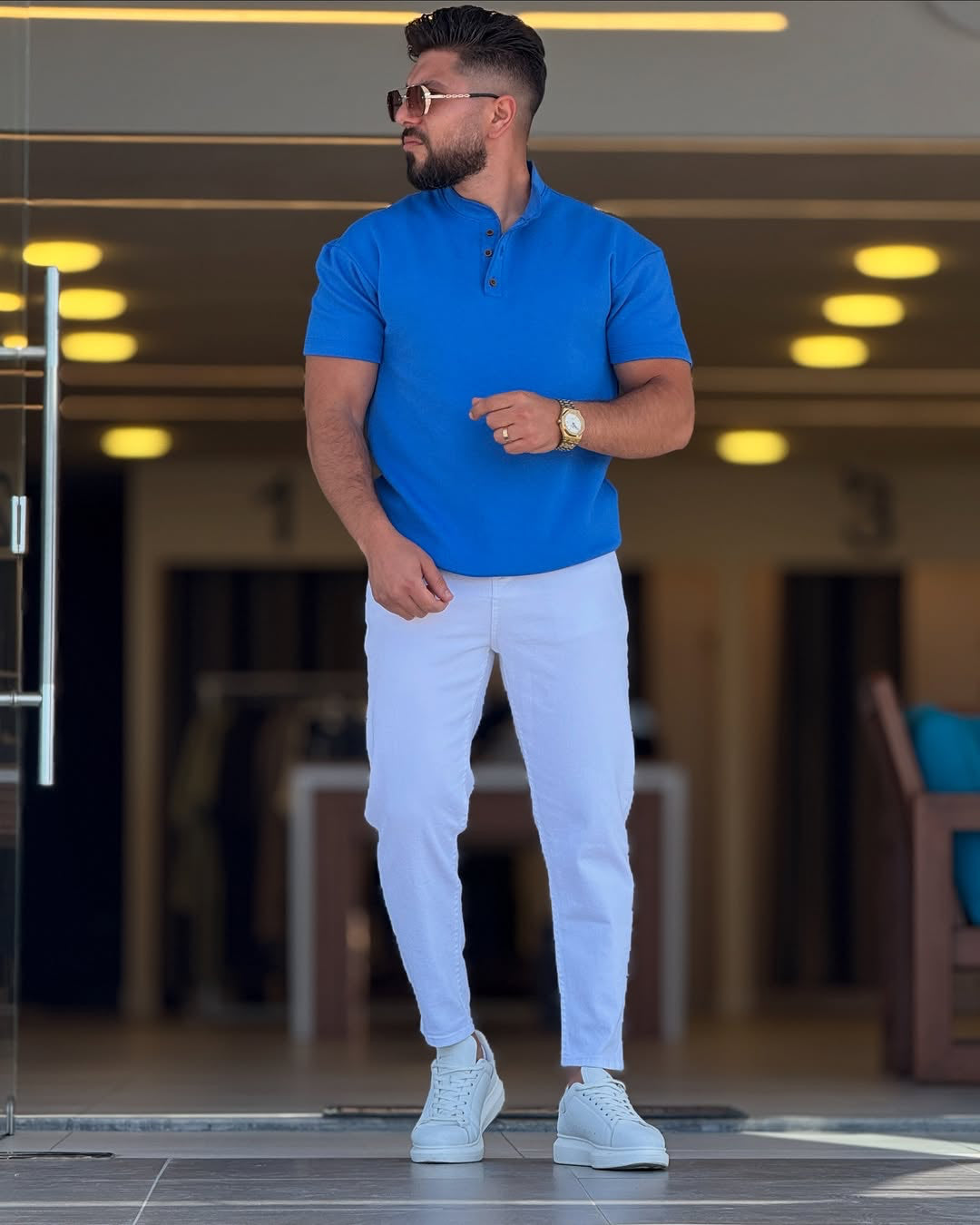 Blue Round Neck Tshirt