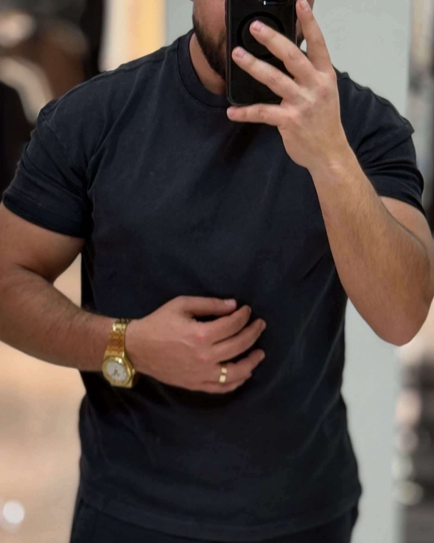 Black Round Neck Set