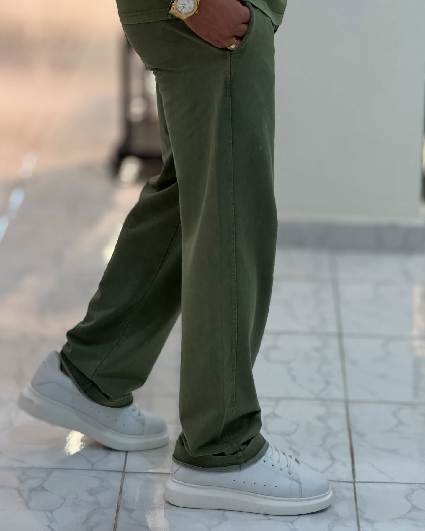 Dark Green Round Neck Set