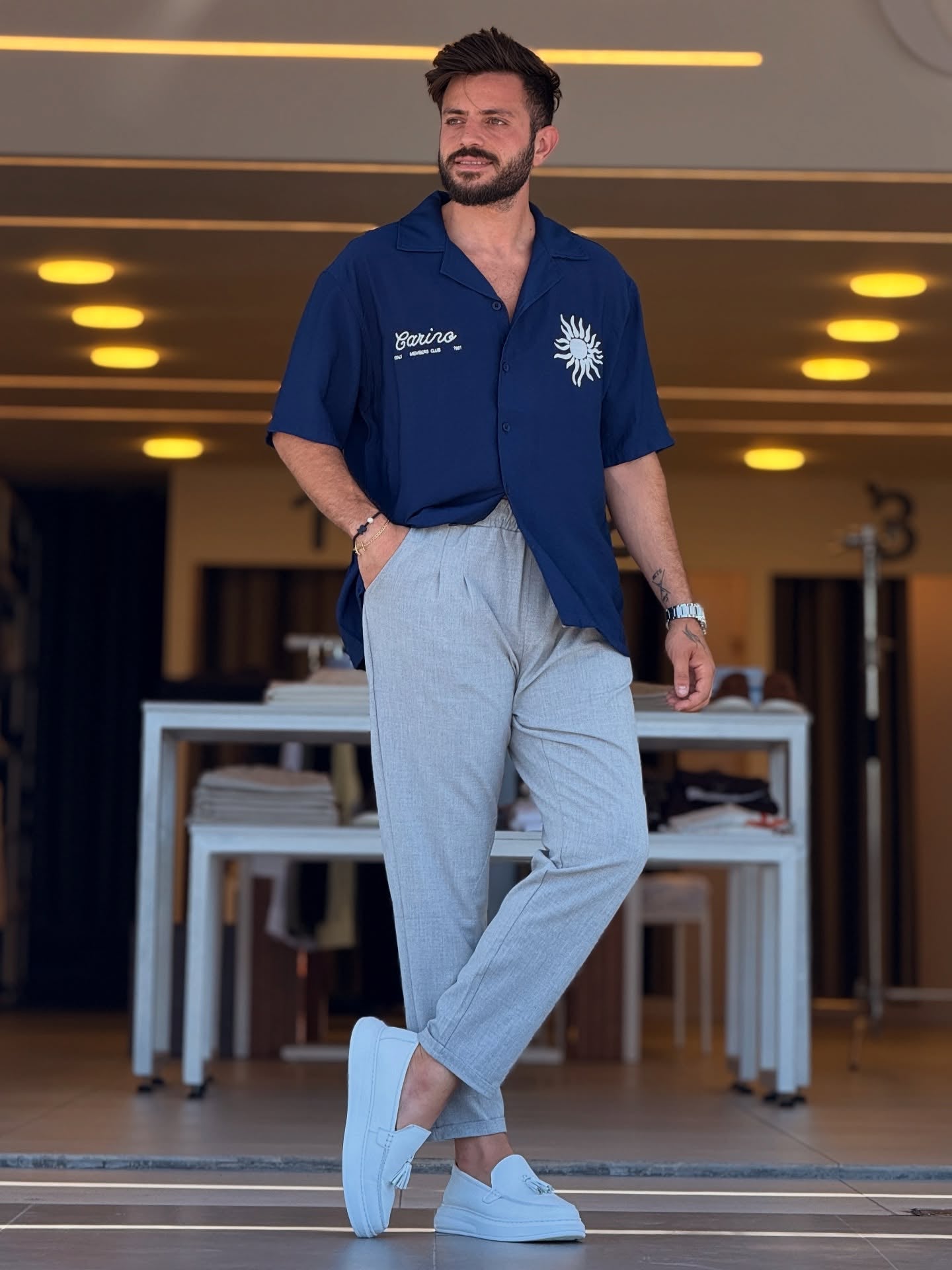 Blue Shirt With Pattern