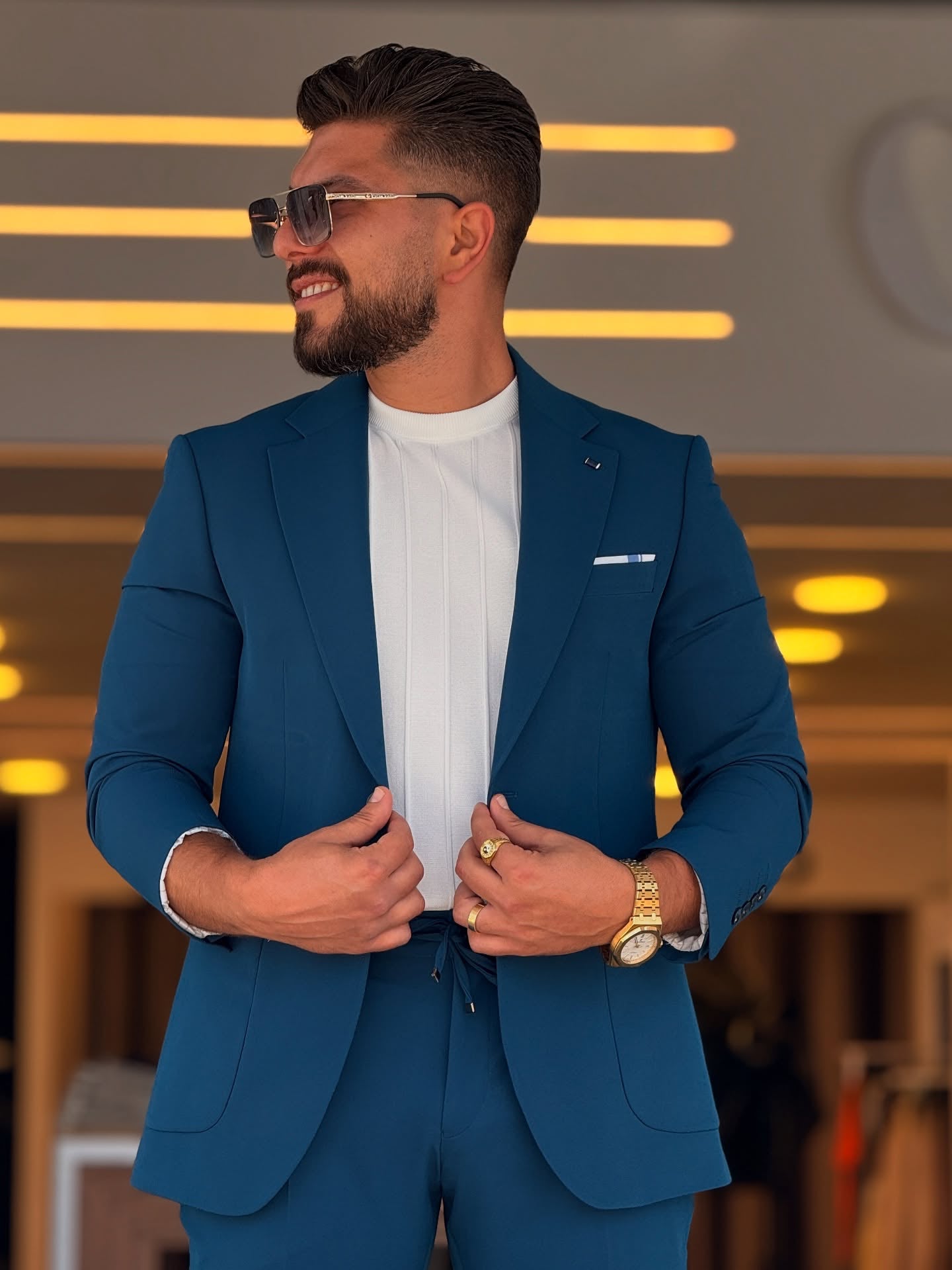 Petroleum Navy Blue Color Suit