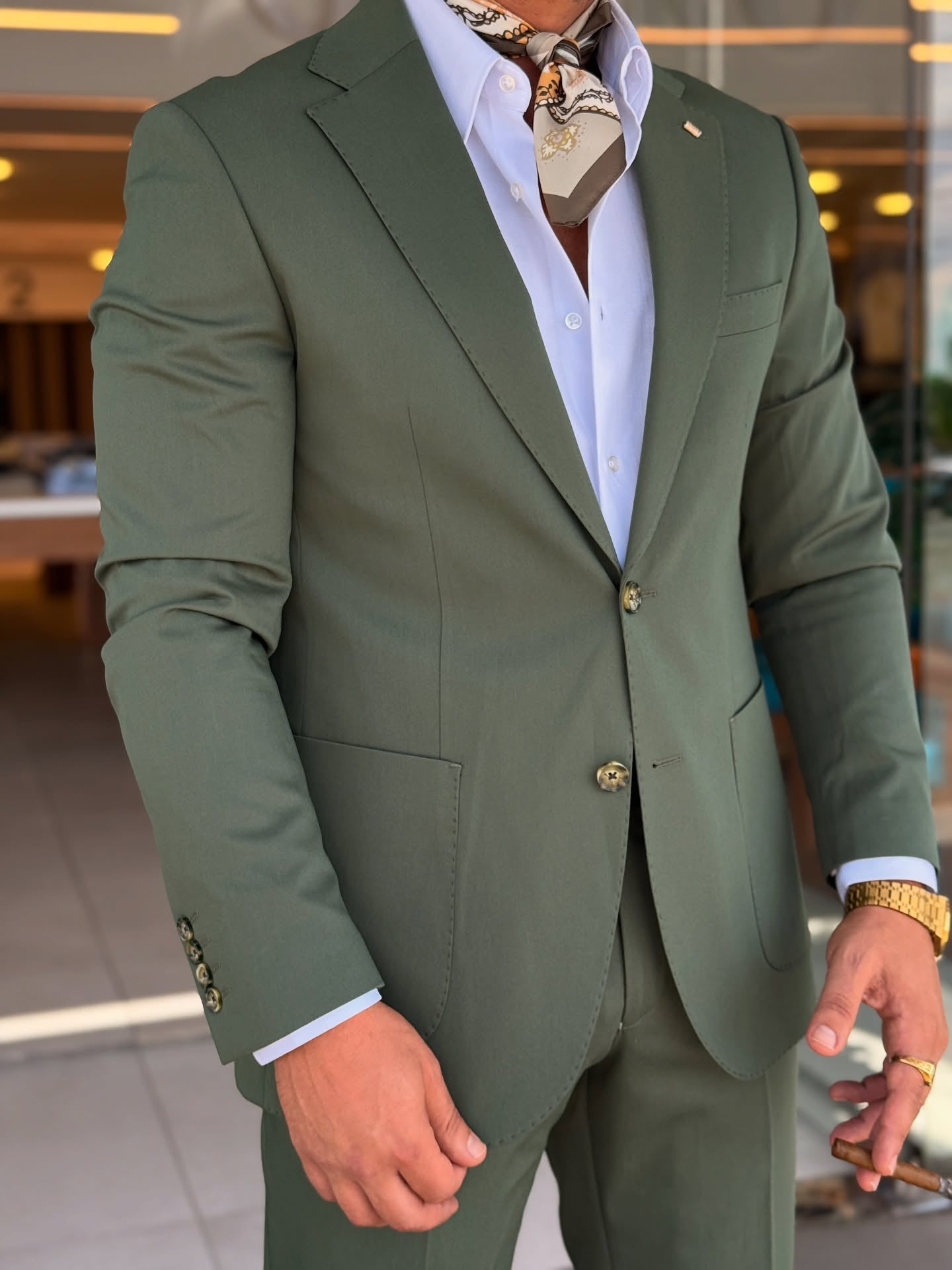 Green Casual Suit