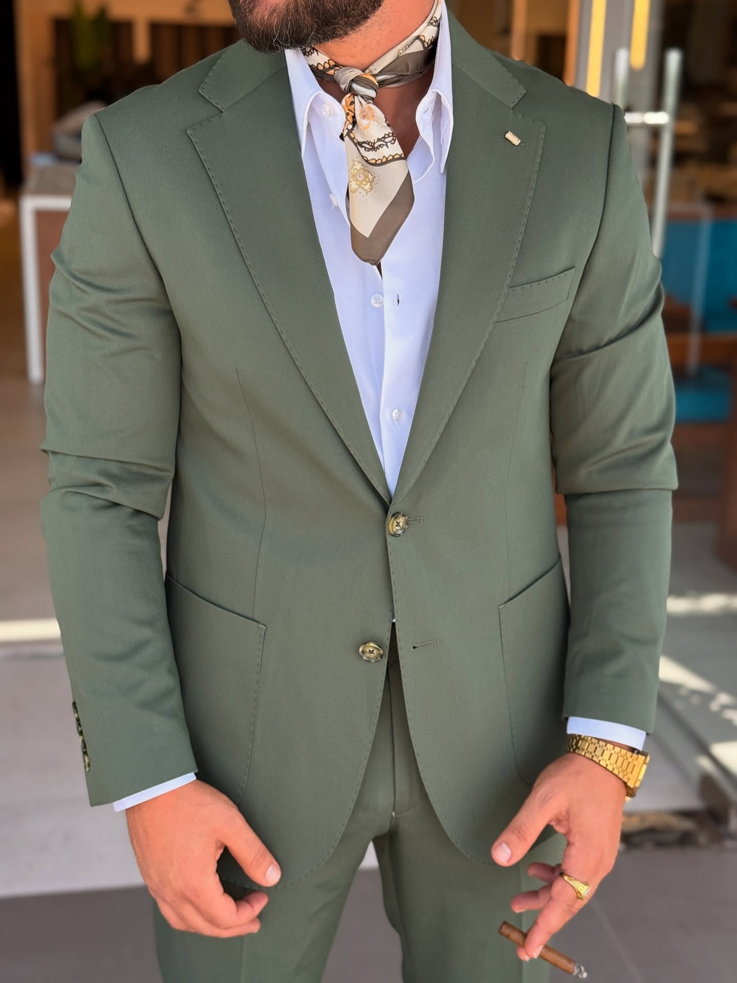 Green Casual Suit