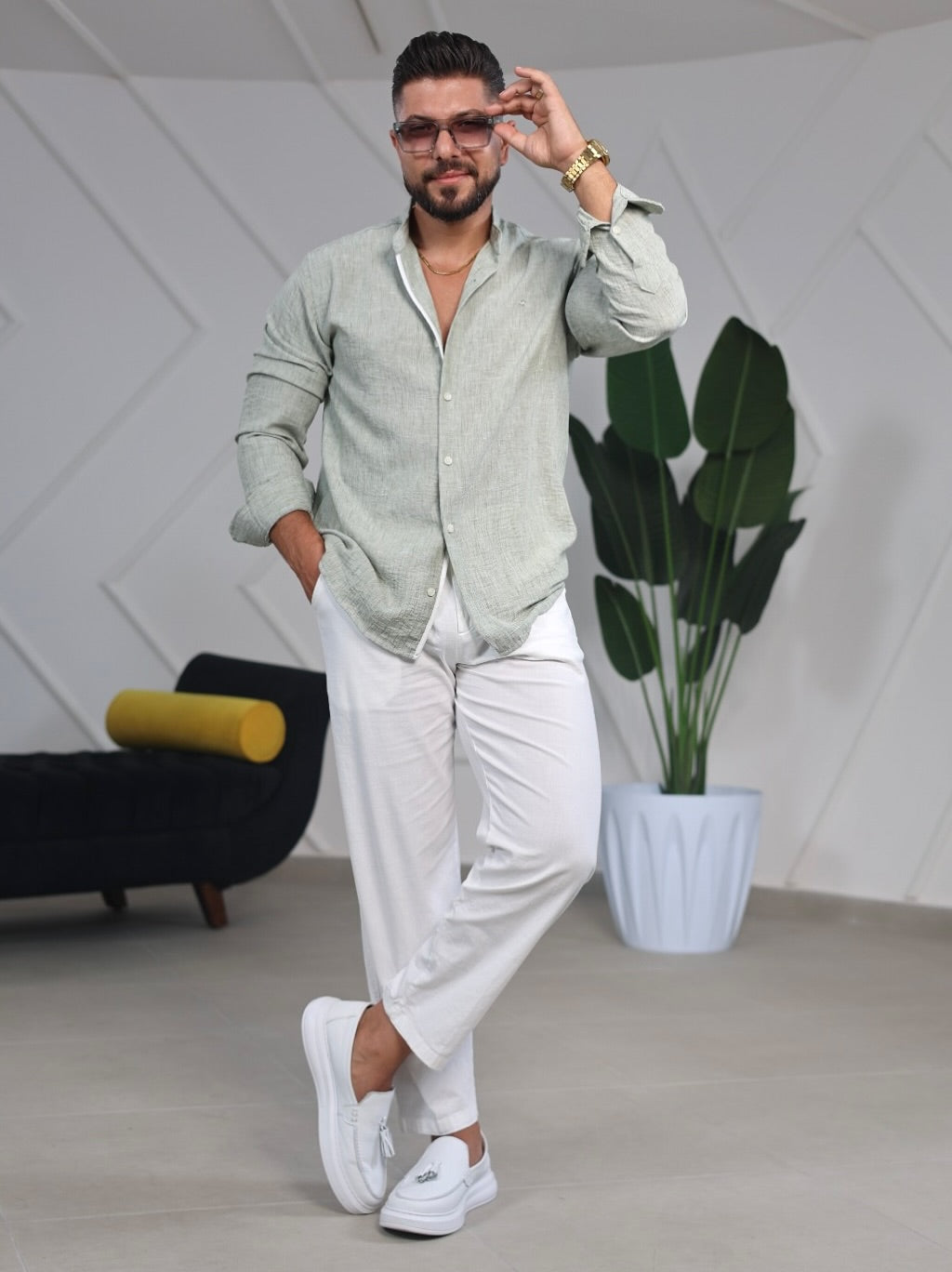 Light Mint Linen Shirt