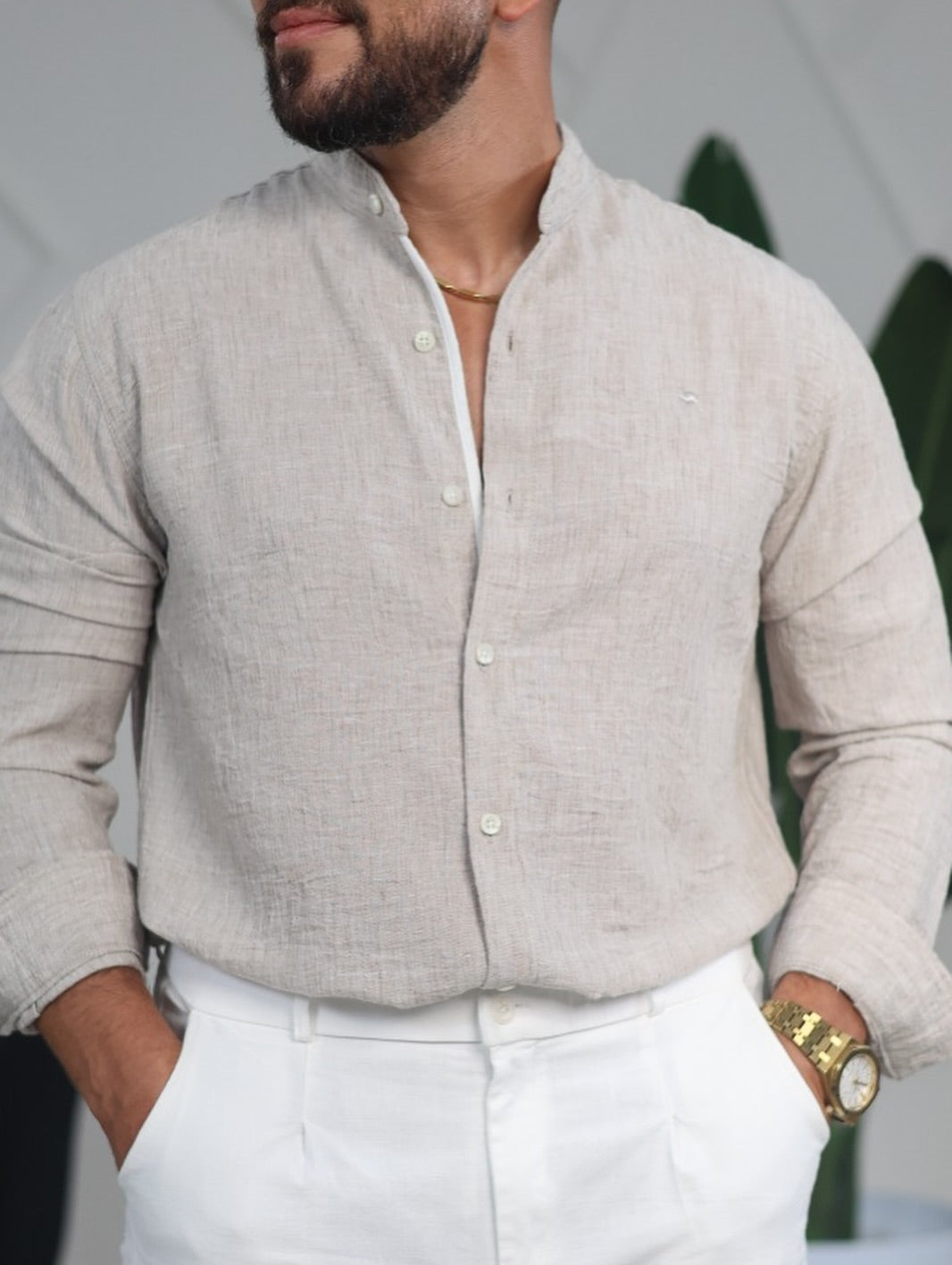 Light Beige Linen Shirt