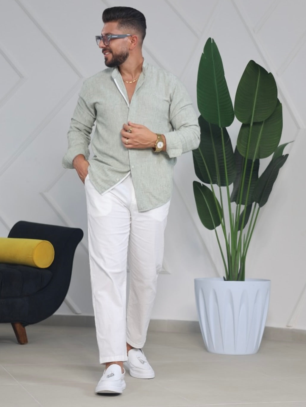 Light Mint Linen Shirt