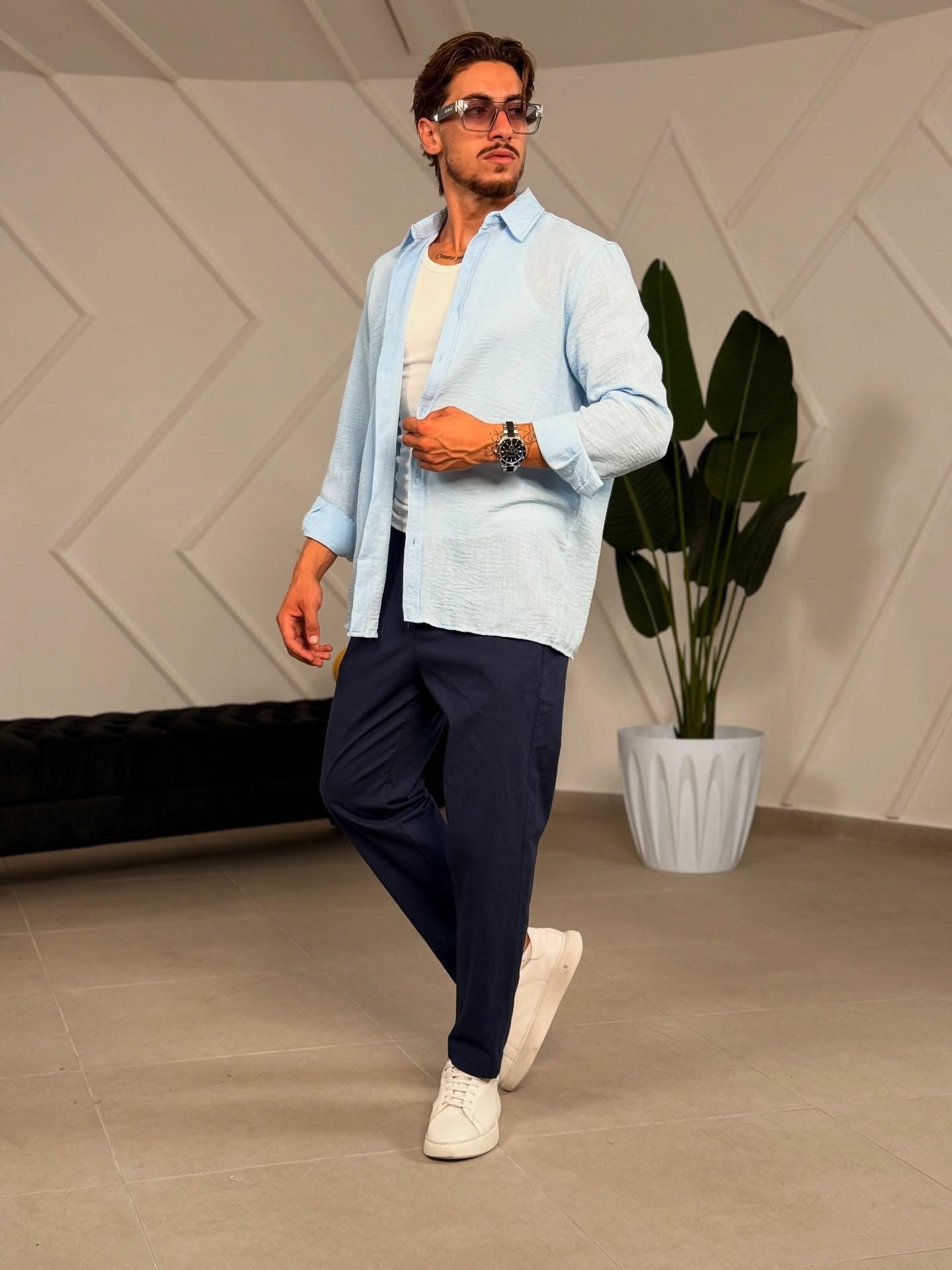 Light Blue Linen Shirt