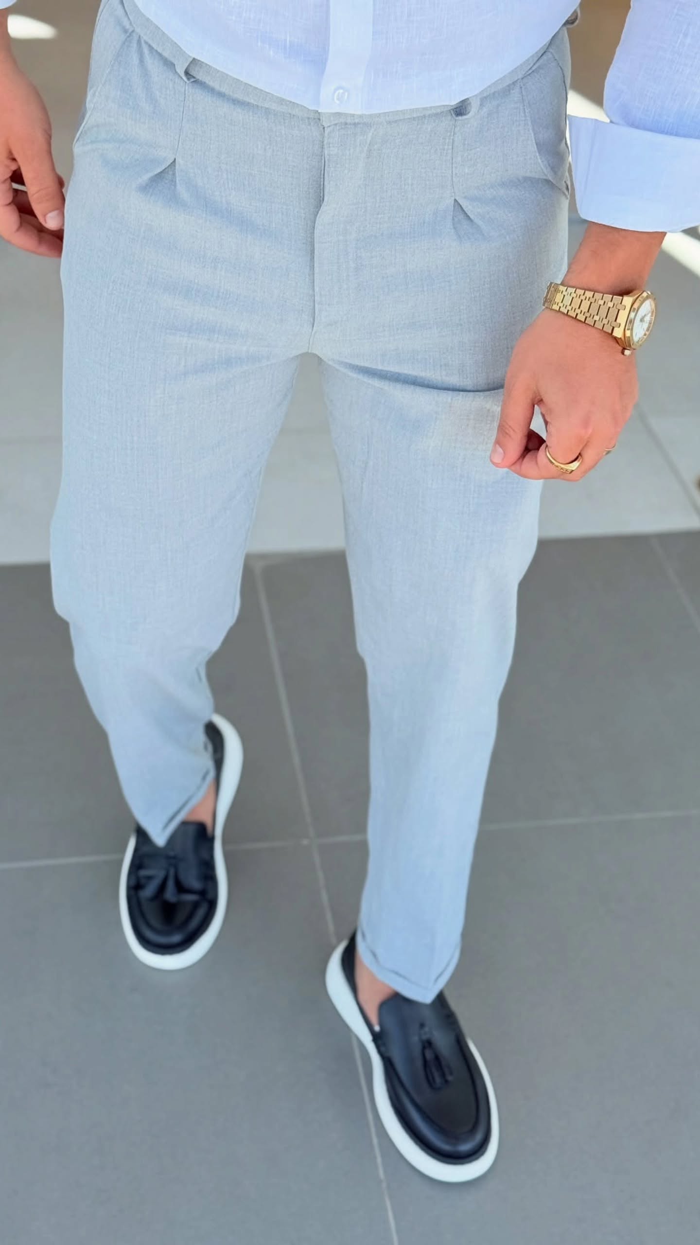 Grey Casual Pants