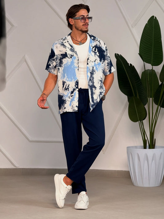 Blue Floral Shirt