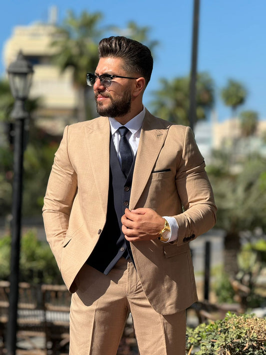Beige Suit & Vest