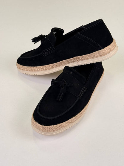 Black/Beige Loafers Chamois