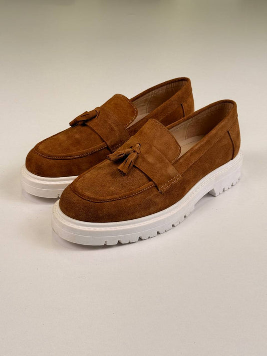 Brown/White Loafers chamois