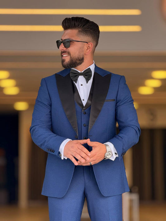 Indigo Tuxedo Peak Lapel Suit