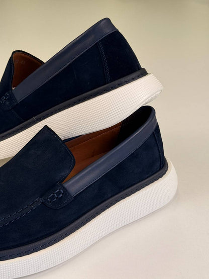 Navy Blue Loafers chamois