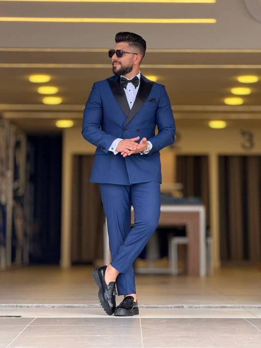 Indigo Tuxedo Dubetti Peak Lapel