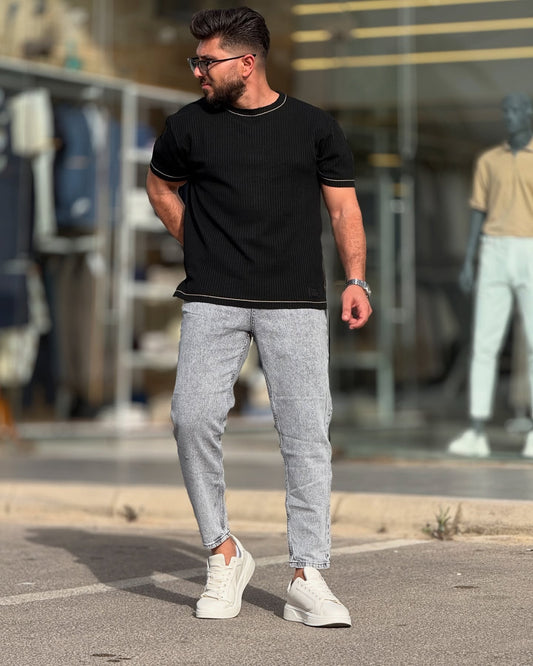 Black Round Neck T-Shirt