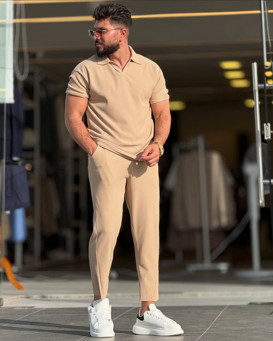 Beige Polo Set