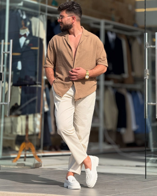 Beige Linen Shirt