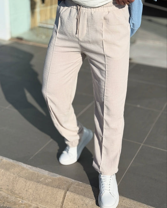 Light Beige Linen Pants
