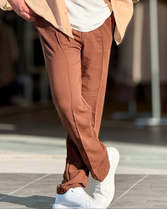 Brown Linen Pants