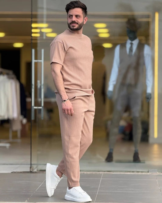 Beige T-shirt Set