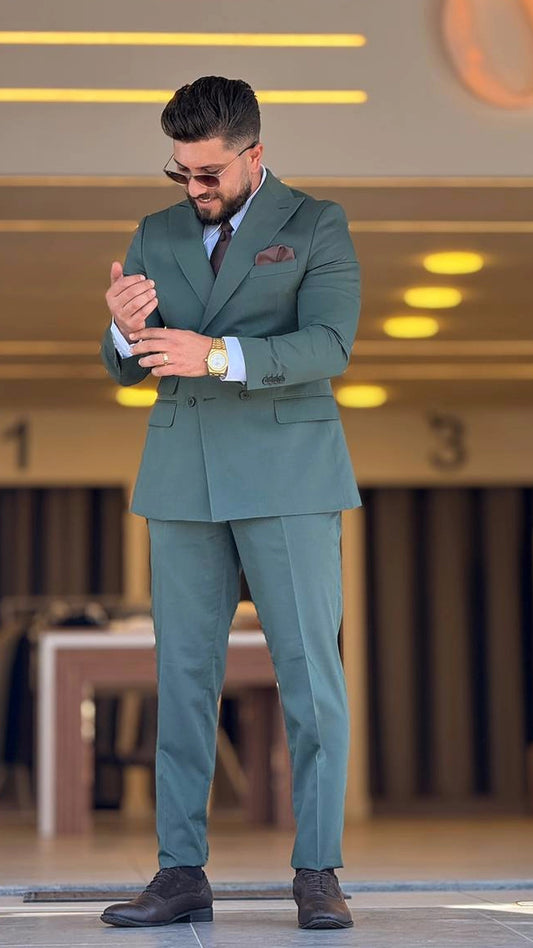 Olive Green Dubetti Suit