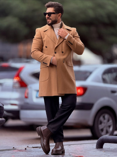 Notch Lapel Neck Mont in Tan