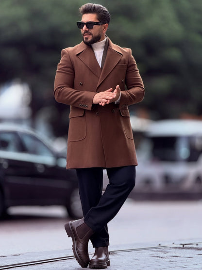 Notch Lapel Neck Mont In Brown