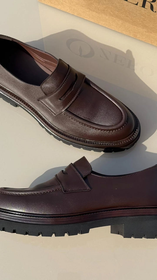 Moccasin Dark Brown Leather Shoes