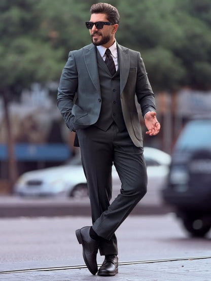 Grey Peak Lapel Suit