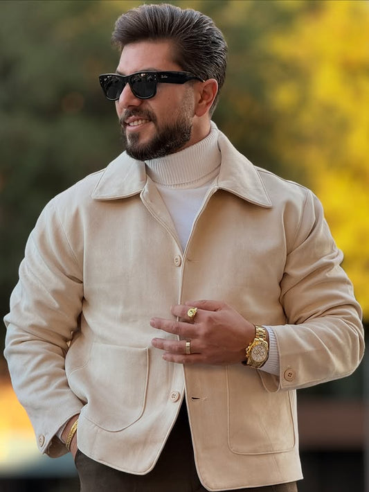Light Beige Velvet Jacket