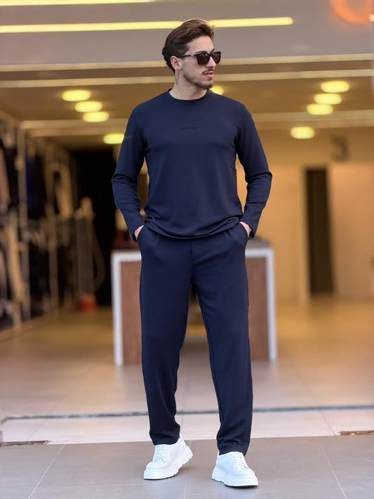 Dark Navy Blue Tshirt & Pants Set
