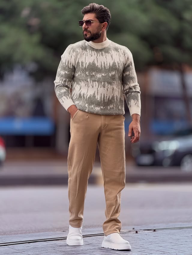 Grey & Off-White Sweater