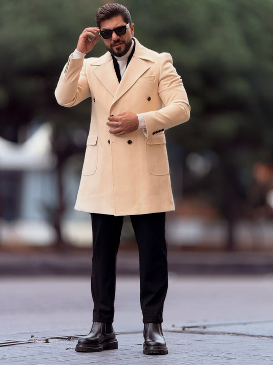 Notch Lapel Neck Mont in Beige