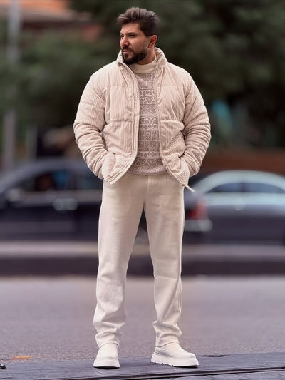 Puffer Jacket in Beige