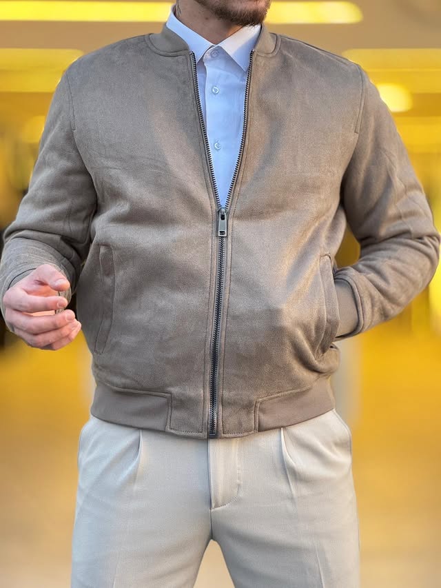 Brown Chinese Neck Jacket